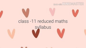 Class 11 maths reduced syllabus