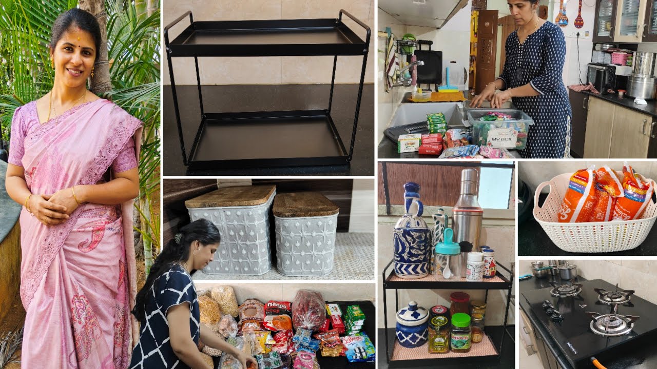 KITCHEN ORGANIZATION VLOG 💁Best Kitchen Organisers for Modular Kitchen / Monthly Kitchen Routine