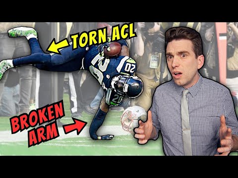 Doctor Explains WORST NFL Super Bowl Injury EVER - Broken Arm & Torn ACL!