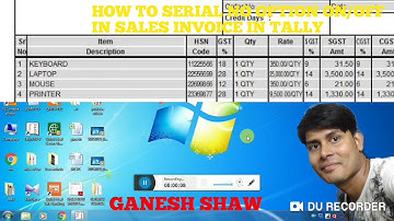How to serial number options on/off sales invoice in tally , Tally ERP 9