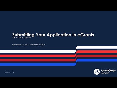 Submitting Your Application Via eGrants (12/14/21)