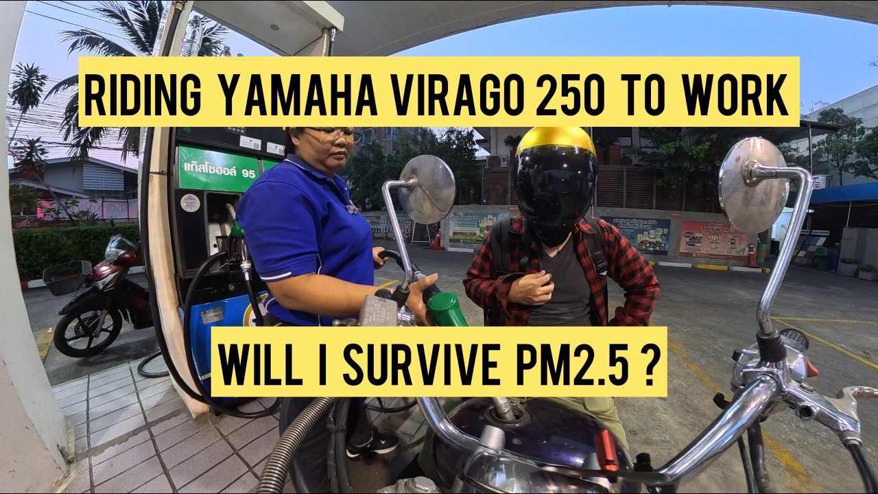 Riding Yamaha Virago 250 against PM2.5, will I survive ขี่ลุยฝุ่น PM2.5 #motorcycle #insta360 #pm2.5
