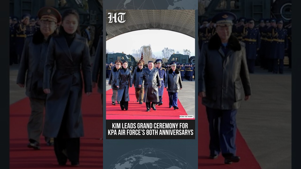 Kim Jong-un Attends Grand 80th Anniversary Celebration of KPA Air Force in Wonsan #shorts
