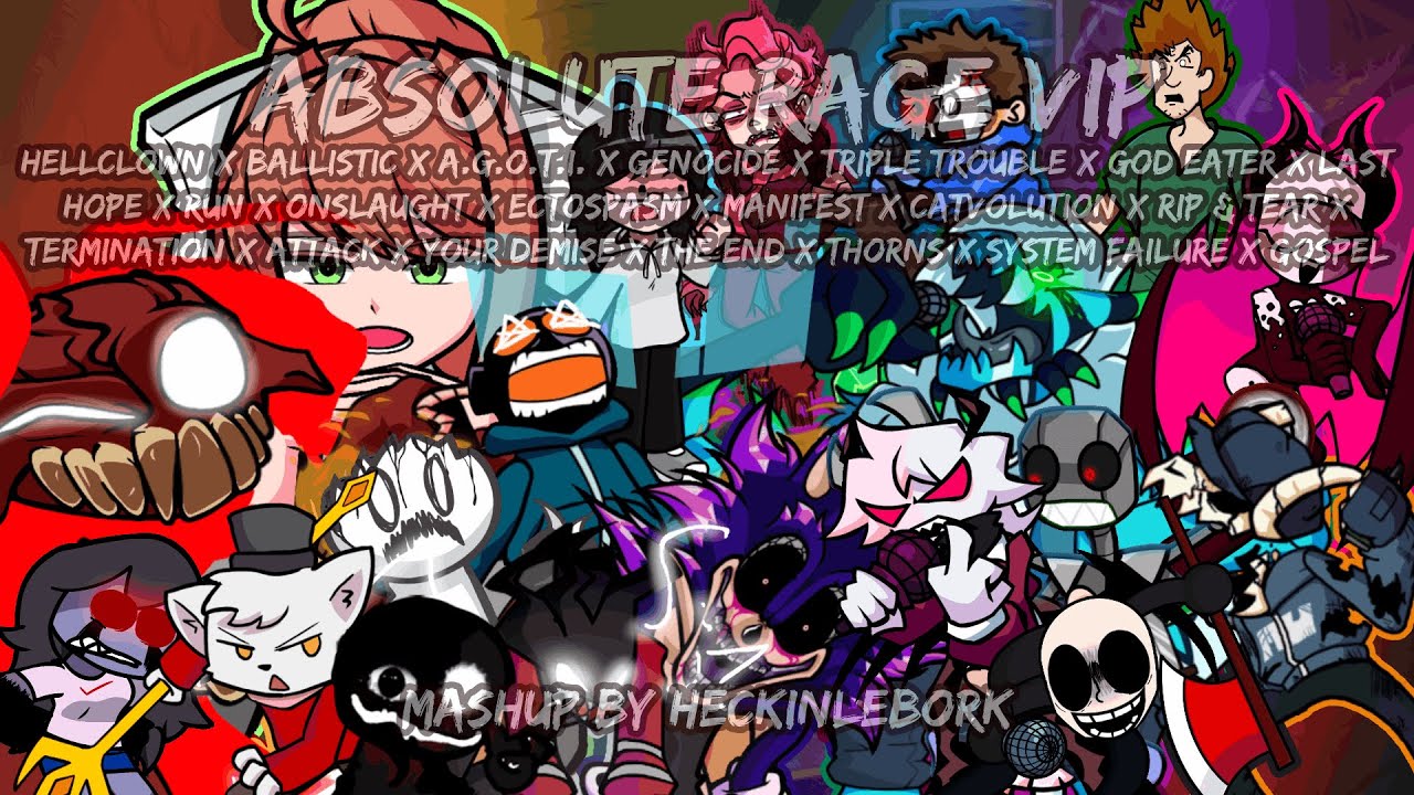 ABSOLUTE RAGE VIP [Madness x AGOTI x Ballistic x Genocide \u0026 More!] | FnF Mashup By HeckinLeBork