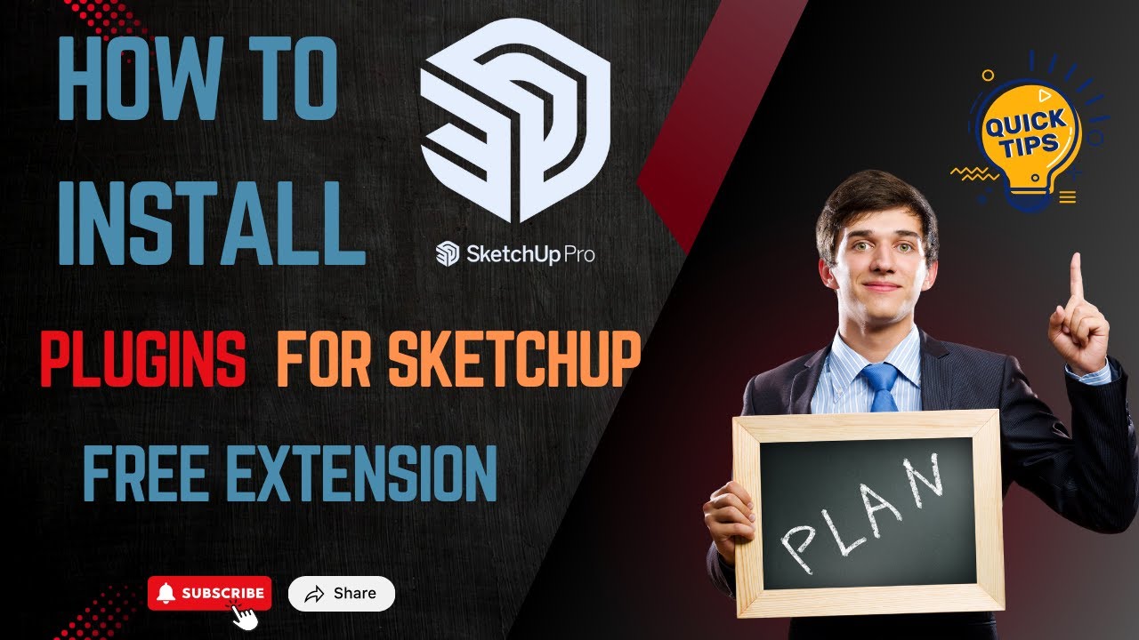How To Install Plugins For Sketchup pro 🤔🤨. #sketchup #extensions #viralvideo