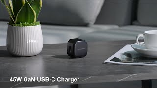 2-Port USB (C + C) GaN Charger (45W/45W) UK-Plug Black FES-UK