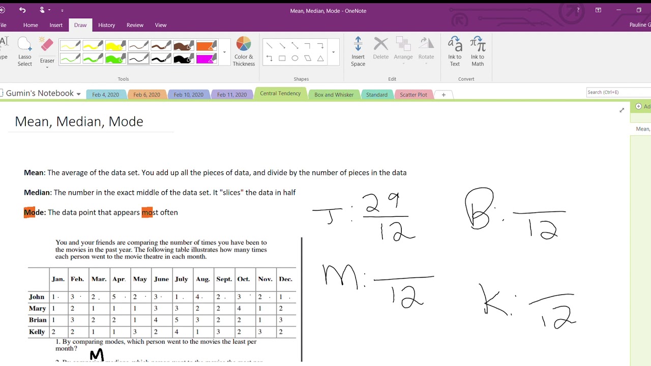 Mean, Median, Mode 