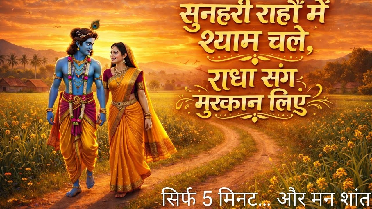 ||RADHA SANG MUSKAN LIYE|| New PEACEFUL Radha Krishna song | bhajan | bhakti | dhun | love music 