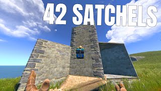 I Made 42 satchels to raid this base. It was juiced! Rust solo