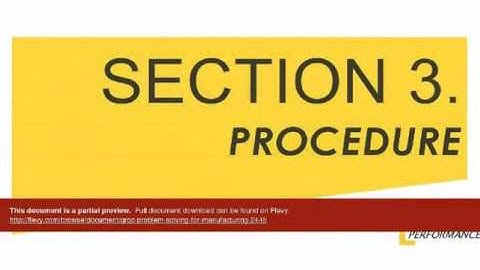 QRQC Problem Solving for Manufacturing