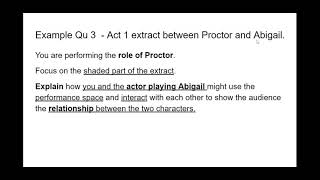 RED Revision - Drama - Elaboration The Crucible Qu 3 - Google Slides
