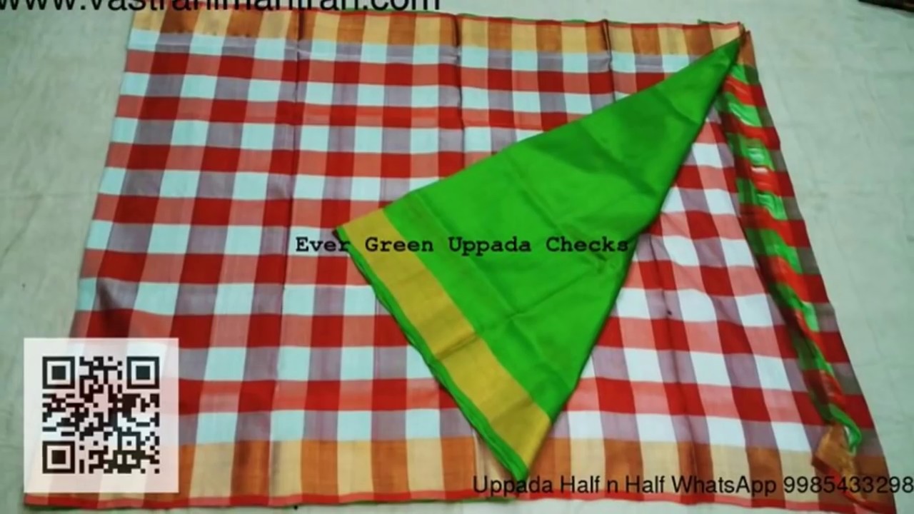 Uppada Checks And Half N Half Silk Saree By Vastra Nimantran
