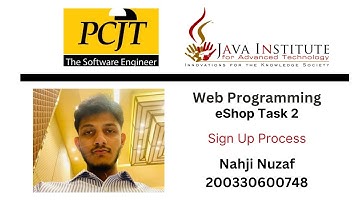 Sign Up Process | Web Project Task 02 | 1st Year | Semester 01 | Java Institute