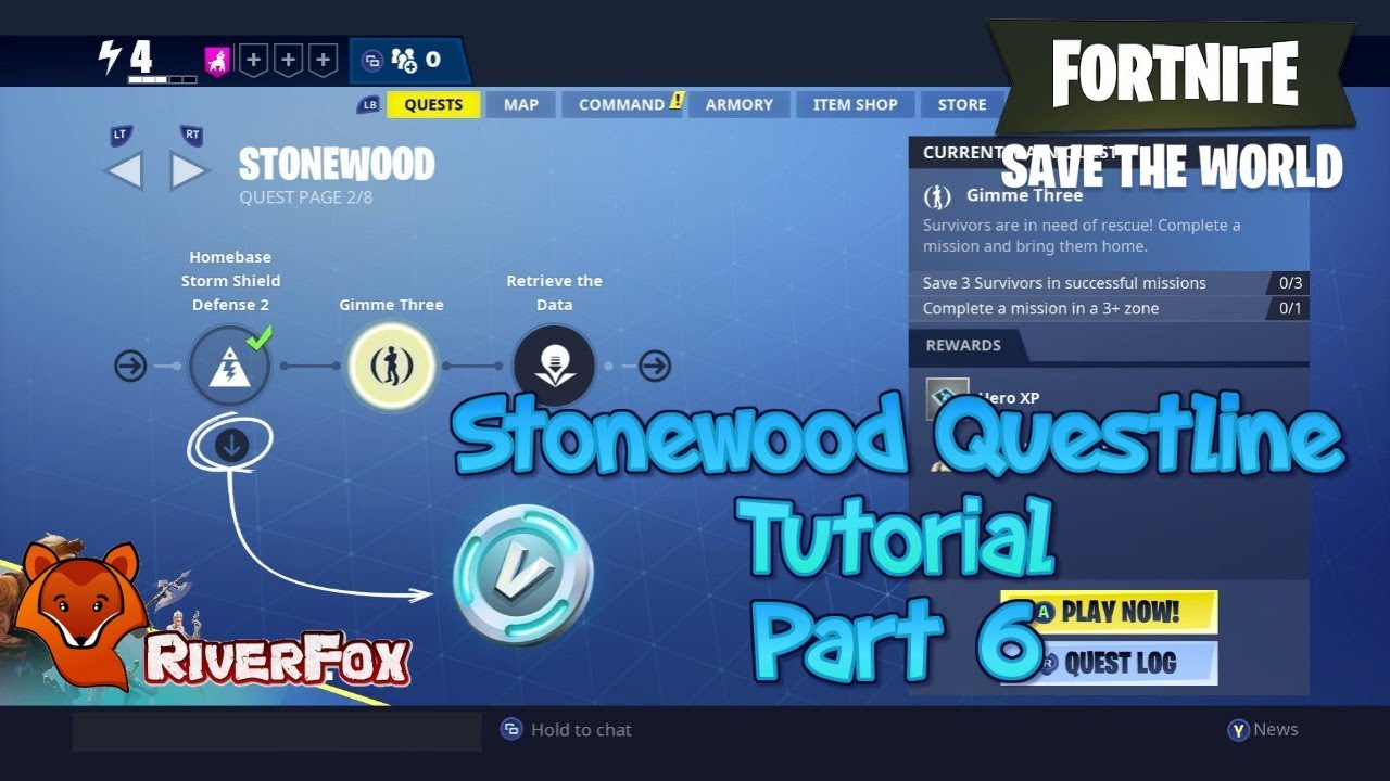 Fortnite STW - Stonewood Quest Line part 6 - Gimme Three ...