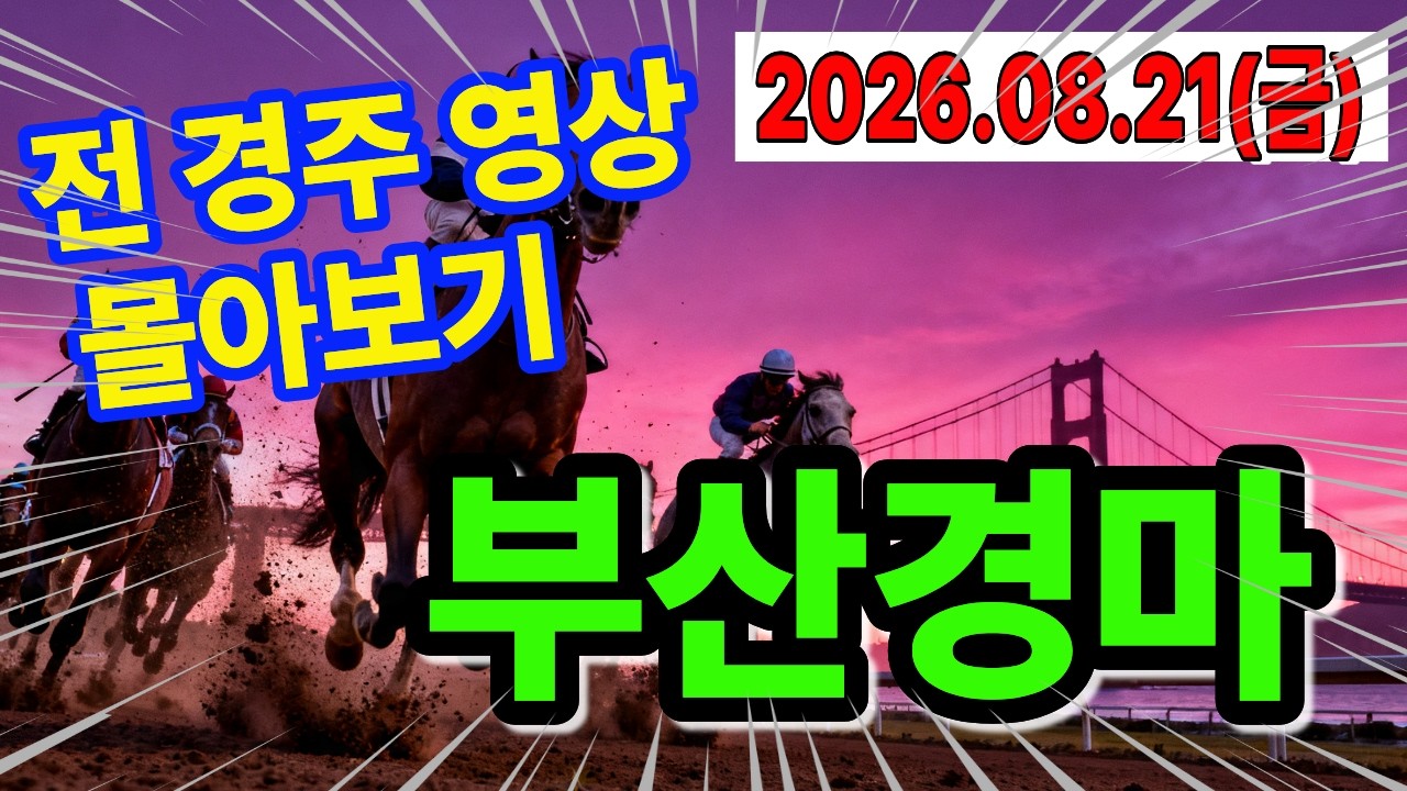 [2026년 8월 21일 금요일] 부산 경마 전경주 결과 몰아보기! 우승마 하이라이트 및 배당률 총정리