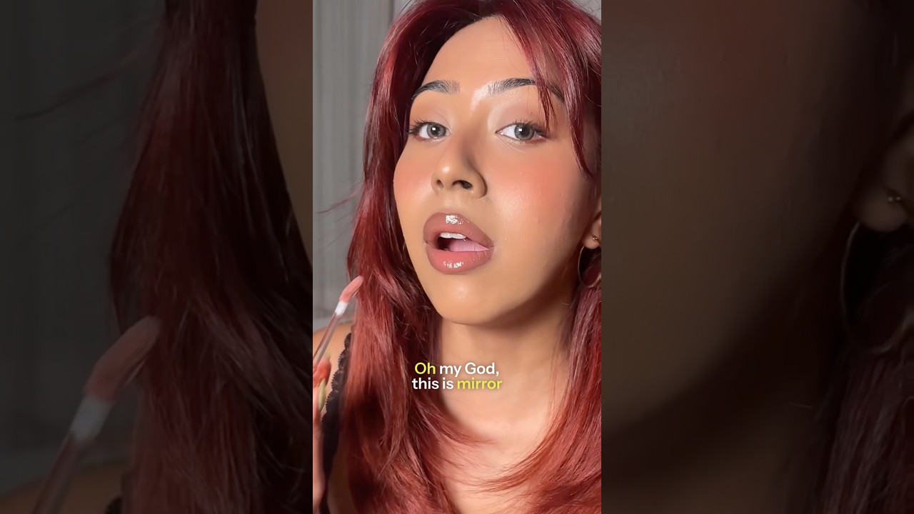 Зеркальные стеклянные губы😨😱