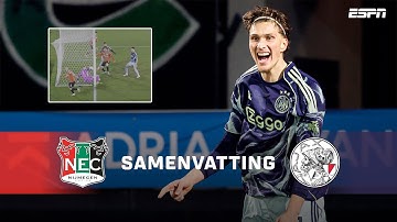 BAL net OVER de DOELLIJN & RODE kaart in SPEKTAKELSTUK met VIER GOALS 🤯 | Samenvatting N.E.C. - Ajax