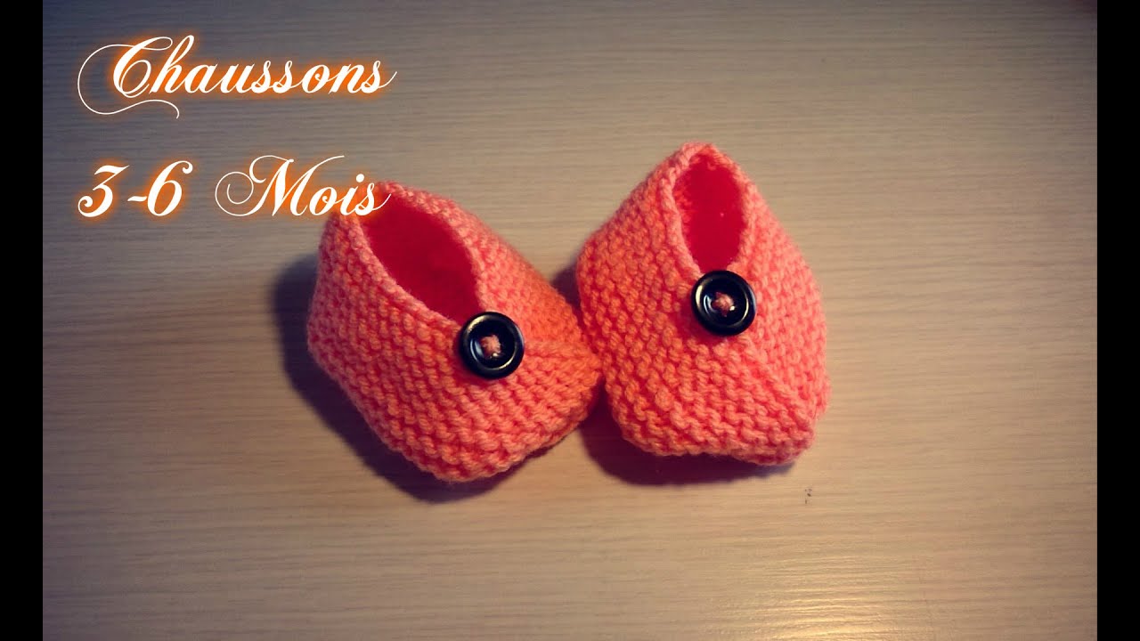 Tuto Tricot Chaussons Bebe N 3 3 6 Mois Youtube