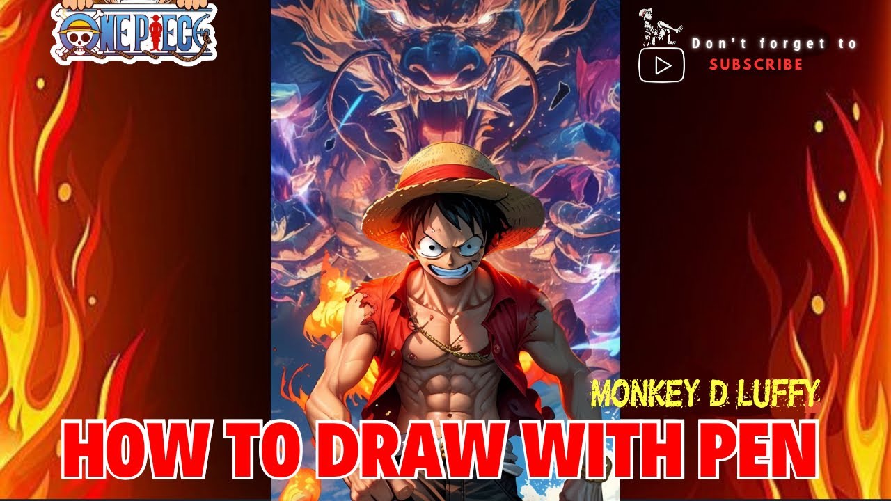 How to draw Monkey D. Luffy with Pen || One Piece - YouTube