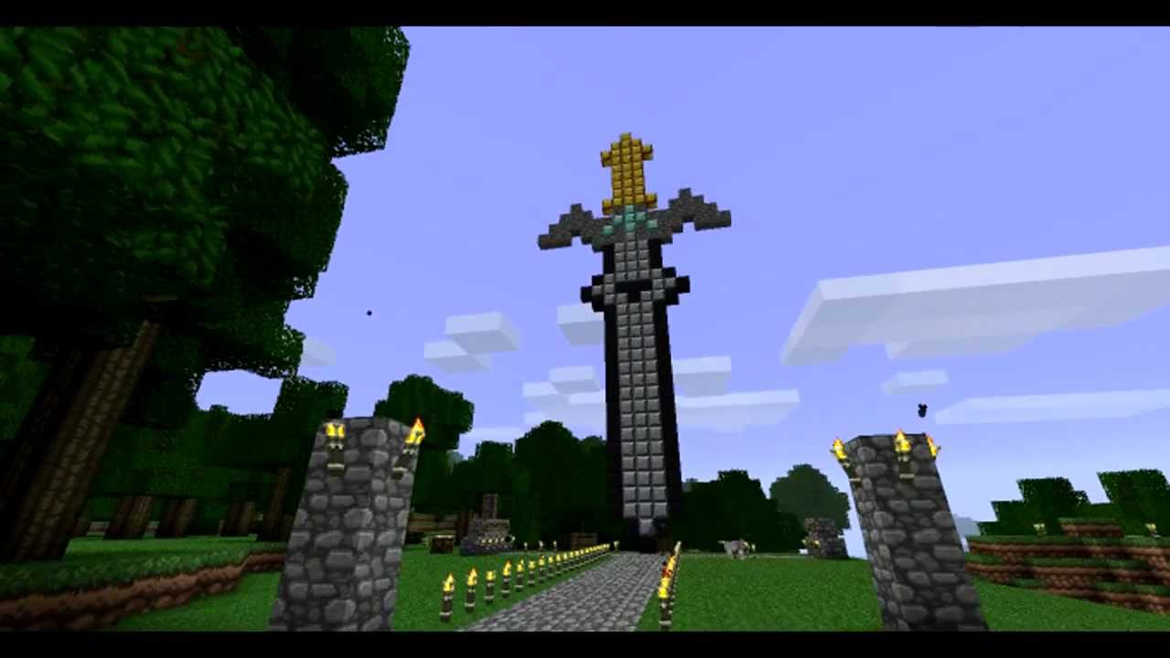 Minecraft Epic Sword Statue Youtube