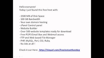 Free webhosting - PHP, MySQL, FTP, cPanel, Free Domain Name