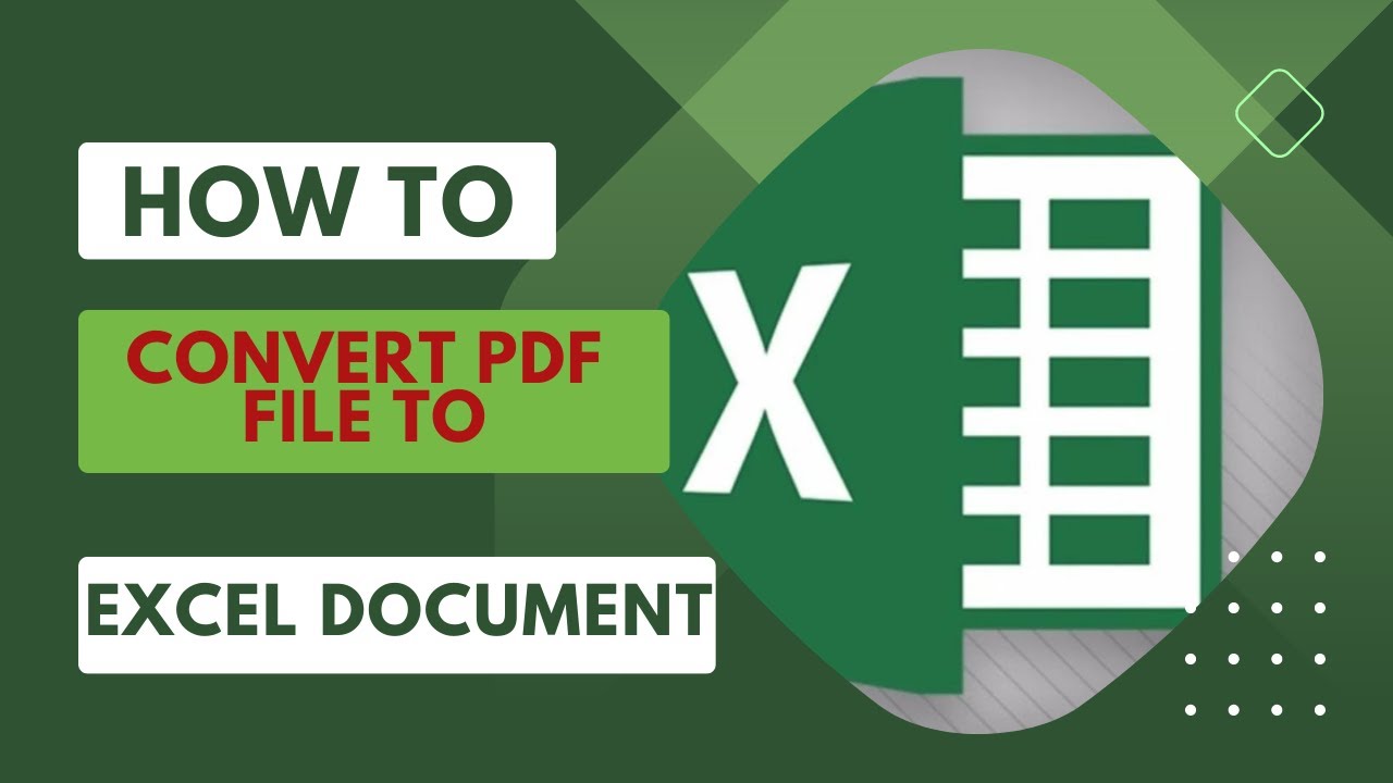 How to convert PDF file to MS Excel