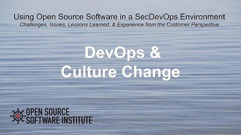 05 Using Open Source Software in a SecDevOps Environment - Culture Change