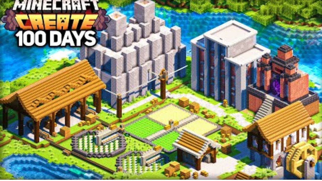 Minecraft 100 ngày tôi đã sống sót 100 ngày với MOD CREATE trong ...