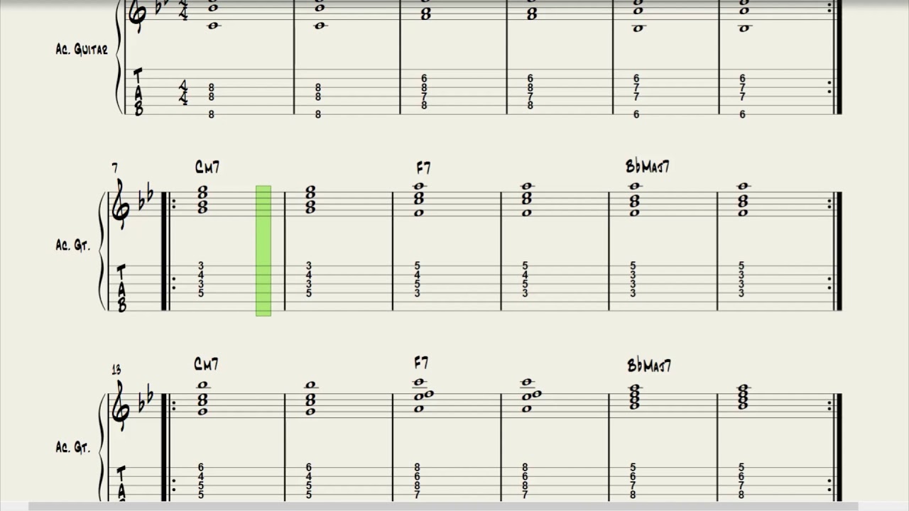 ii7 V7 IM7 with metronome