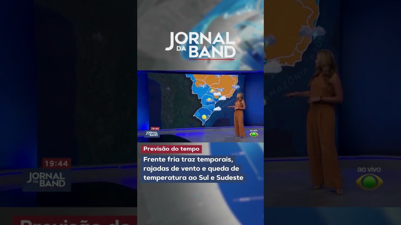 Frente fria traz temporais, rajadas de vento e queda de temperaturas ao Sul e Sudeste