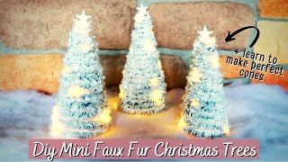 DIY Mini Faux Fur Christmas Trees 2021 ( & how to make cones) | Christmas Decor