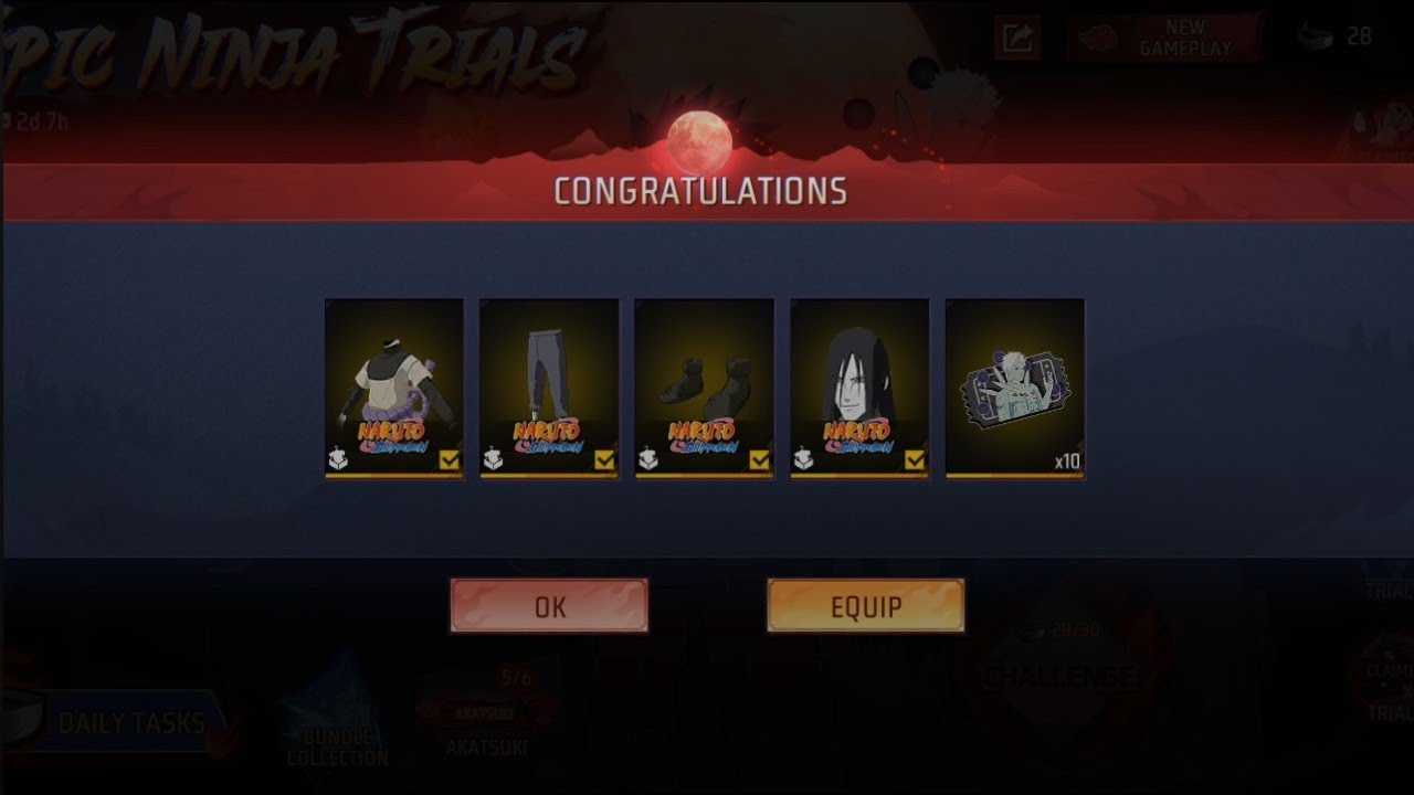 FREE FIRE EPIC NINJA TRIALS FREE 😱