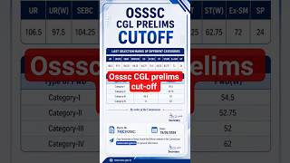 osssc CGL prelims cut-off out...... #2026 #shortvideo