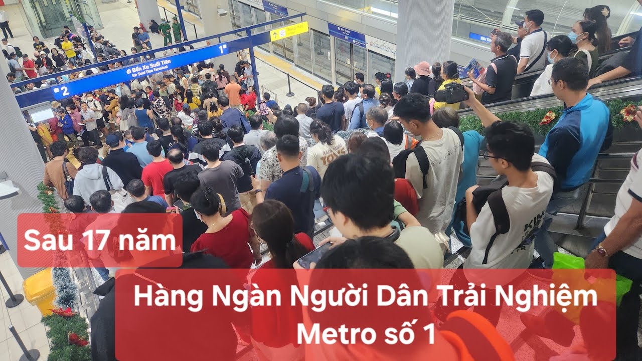 Hàng nghìn người dân háo hức trải nghiệm đi tàu metro Bến Thành - Suối Tiên sau 17 năm chờ đợi