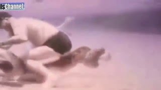 ثعبان ضخم في معركة شرسة مع إنسان تحت الماء - Snake vs Human