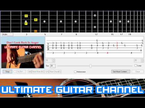 Guitar Solo Tab Don T Look Back In Anger Oasis Youtube