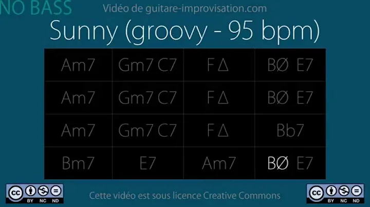 Sunny (95 bpm - groovy) NO BASS : Backing Track