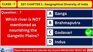 KNOWLEDGE NEXUS 360 : Class 7 SST Ch-1 Geographical Diversity in India MCQ