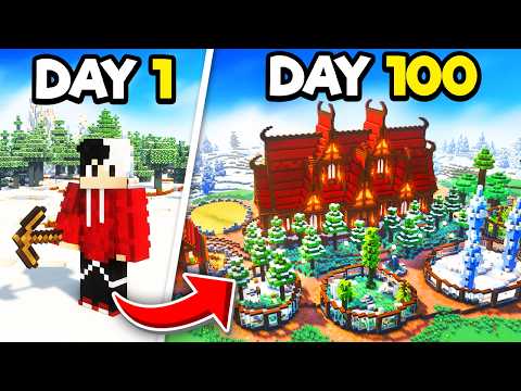 I Survived 100 Days In The ICE AGE In Minecraft Hardcore!
