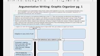 Using Argumentative Graphic Organizers