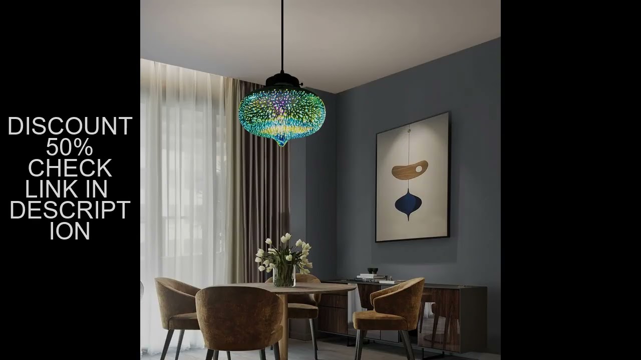 Modern Chandelier Fixture 3D Colorful Glass Fireworks Ceiling Light Pendant Lamp for Decor & Lightin