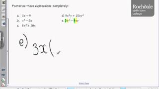 C1 Algebra GCSE Review Example 6e