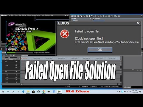 TUTORIAL EDIUS TIDAK BISA OPEN FILE/ FAILED OPEN FILE /FAILE OPEN FAIL PROBLEM SOLUTION  Malayalam