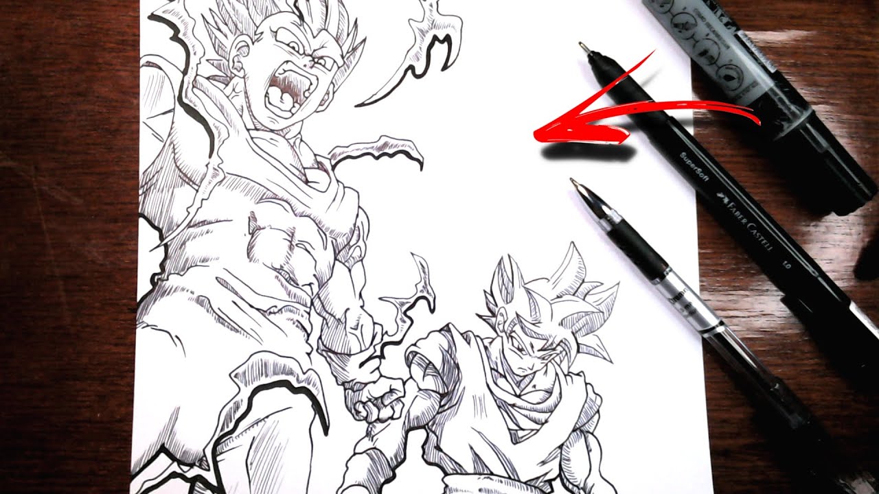 Como Desenhar o Goku Instinto Superior Completo / Vegeta Ultra Ego Superior  - Passo a passo 