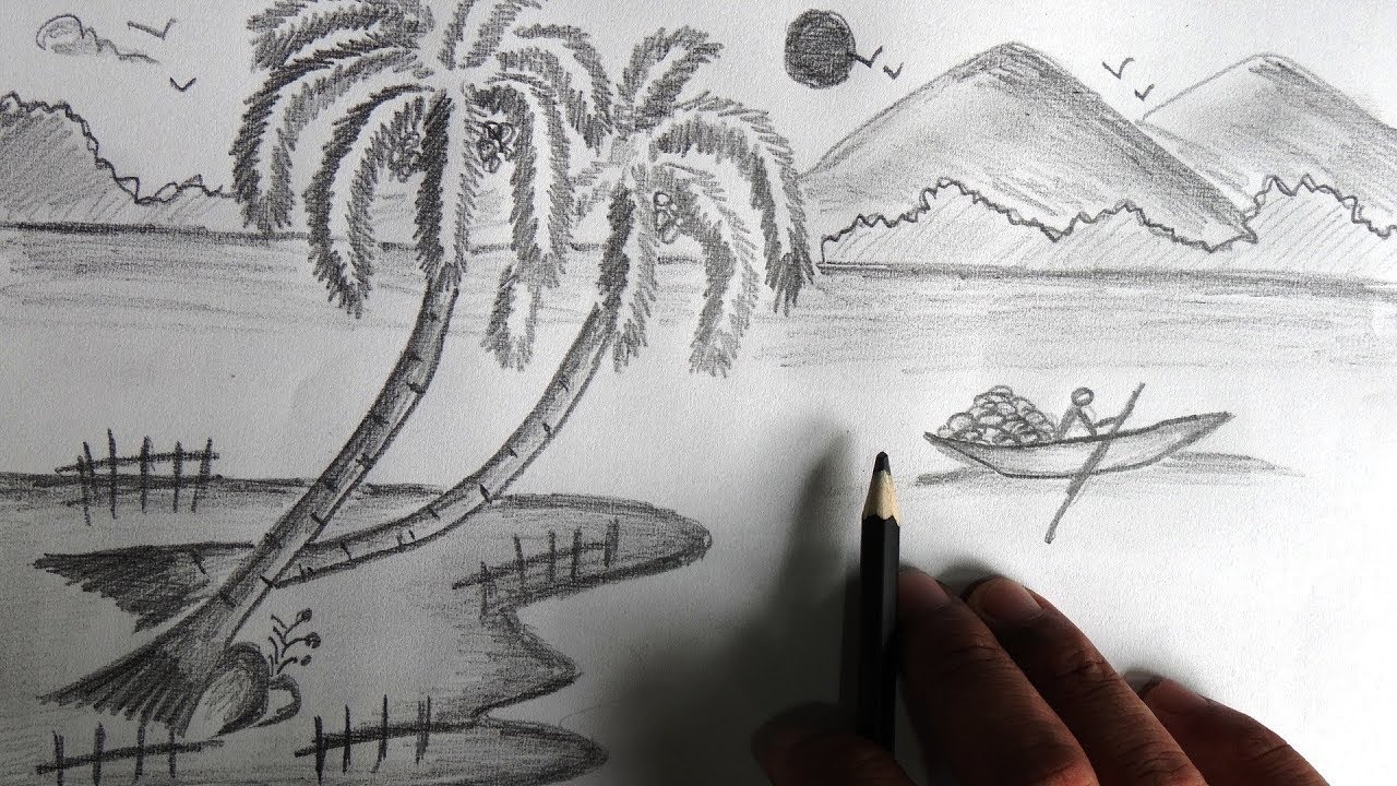 Simple nature drawing - YouTube