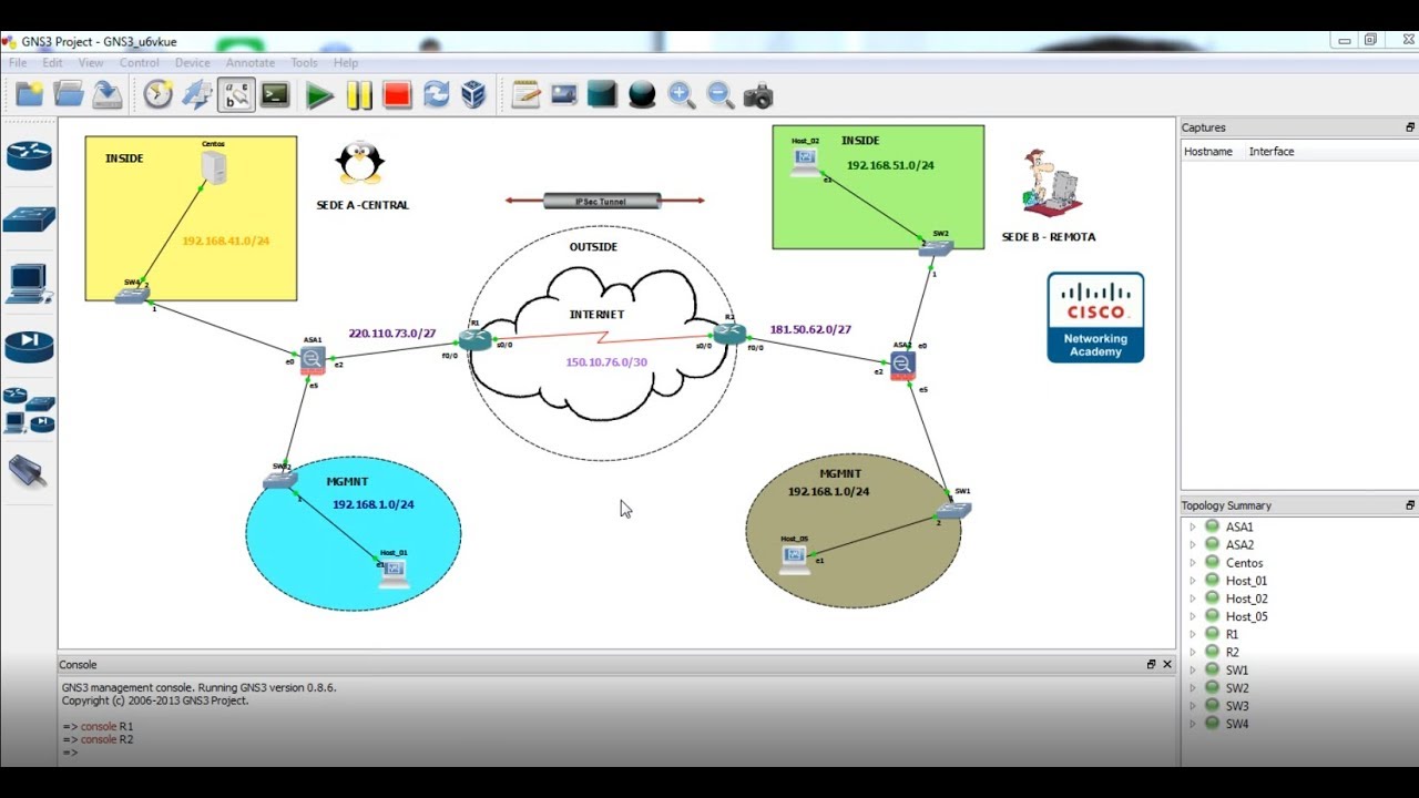 VPN Site to Site IPSEC ASA Cisco - YouTube