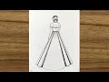 How to draw a girl backside with beautiful dress very easy | step by step | girl drawing easy