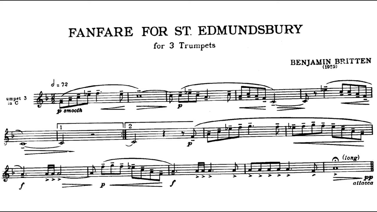 [Score] Benjamin Britten - Fanfare for St. Edmundsbury (1959) for 3 trumpets