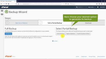 How to take Partial Backup from cPanel Backup Wizard