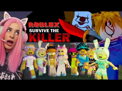 Видео: КТО Выживет в SURVIVE the Killer Roblox? РОБЛОКСЕРЫ убегают от МАРДЕРА в Роблокс PINK WINS House